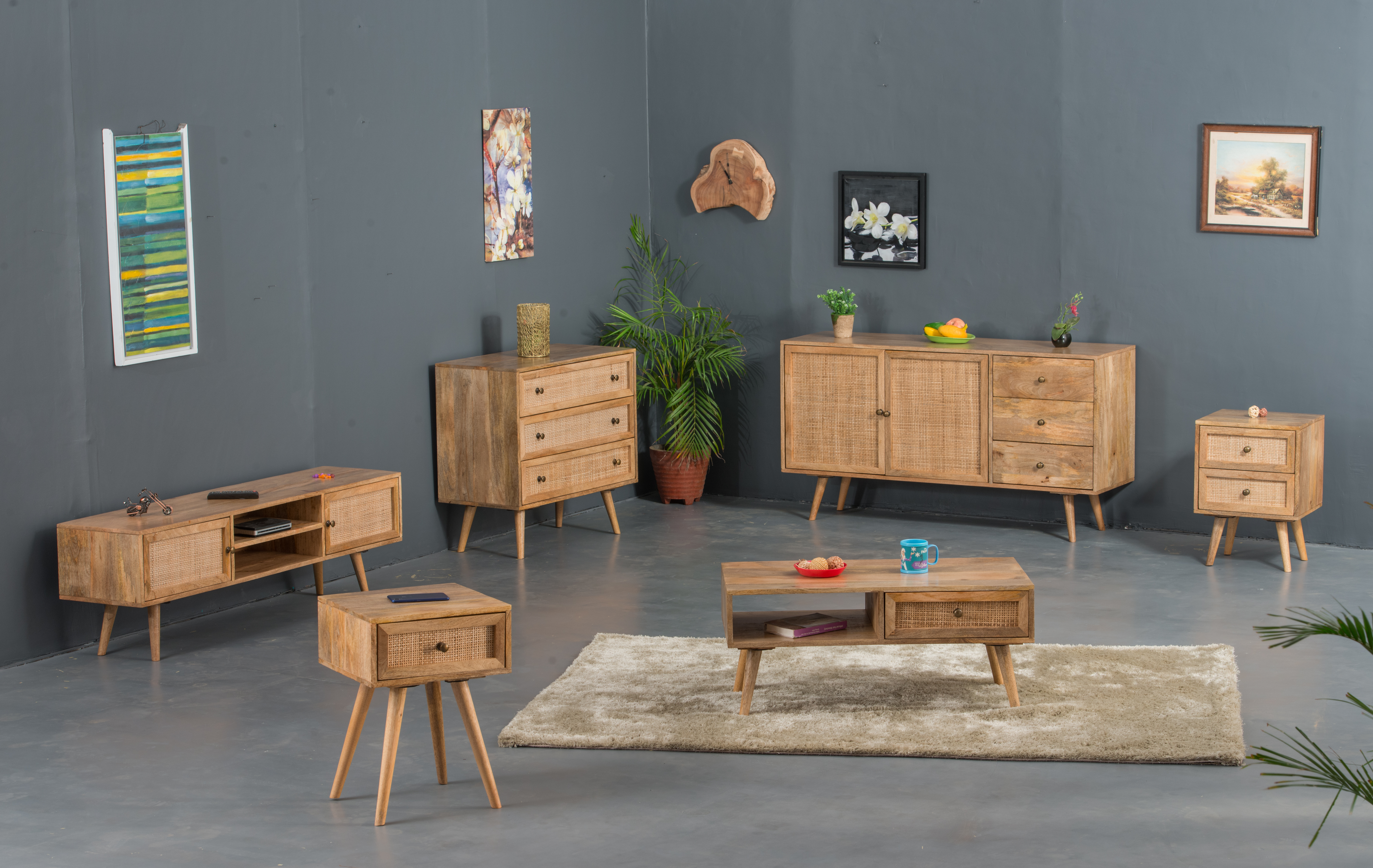 Rattan Large Sideboard
