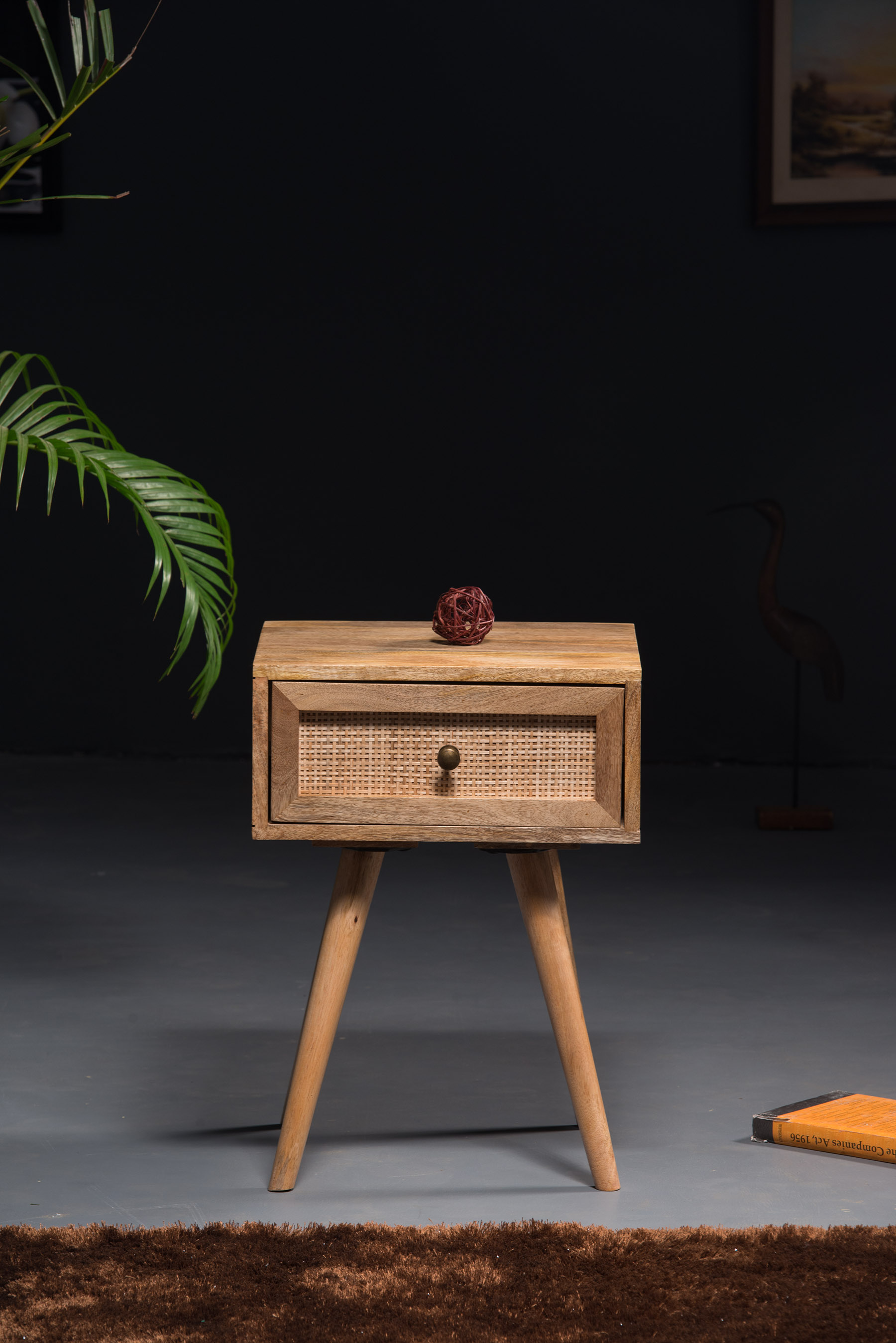 Rattan Tall Nightstand