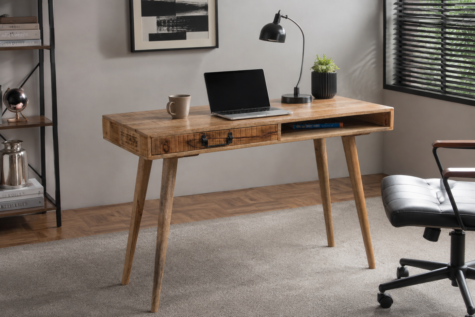 Minimalist Wooden Writing Desk with Drawer