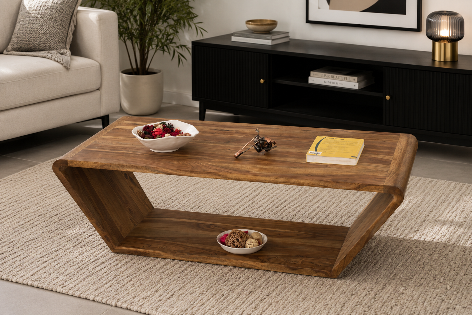 Contemporary Geometric Loop Coffee Table